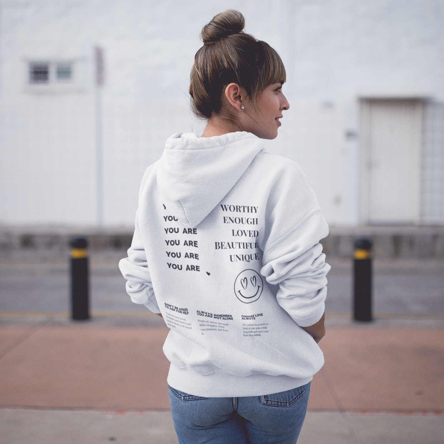 You Are Affirmation Unisex Eco Raglan Hoodie