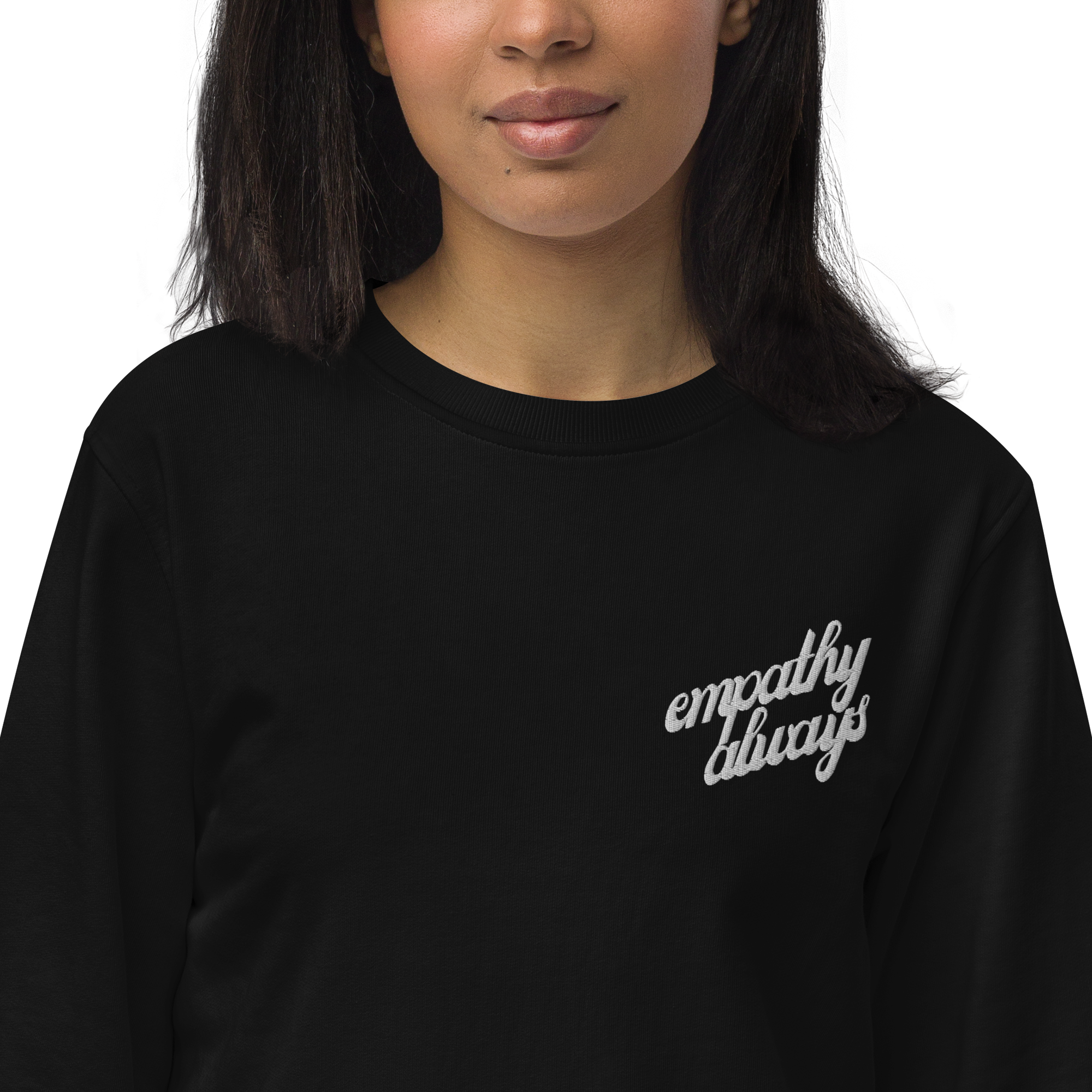 Unisex Empathy Always Embroidered Organic Sweatshirt